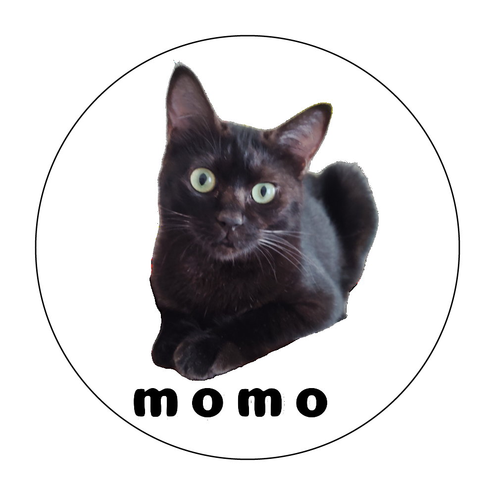 黒ねこももちゃん 捺印マット(ラウンド)