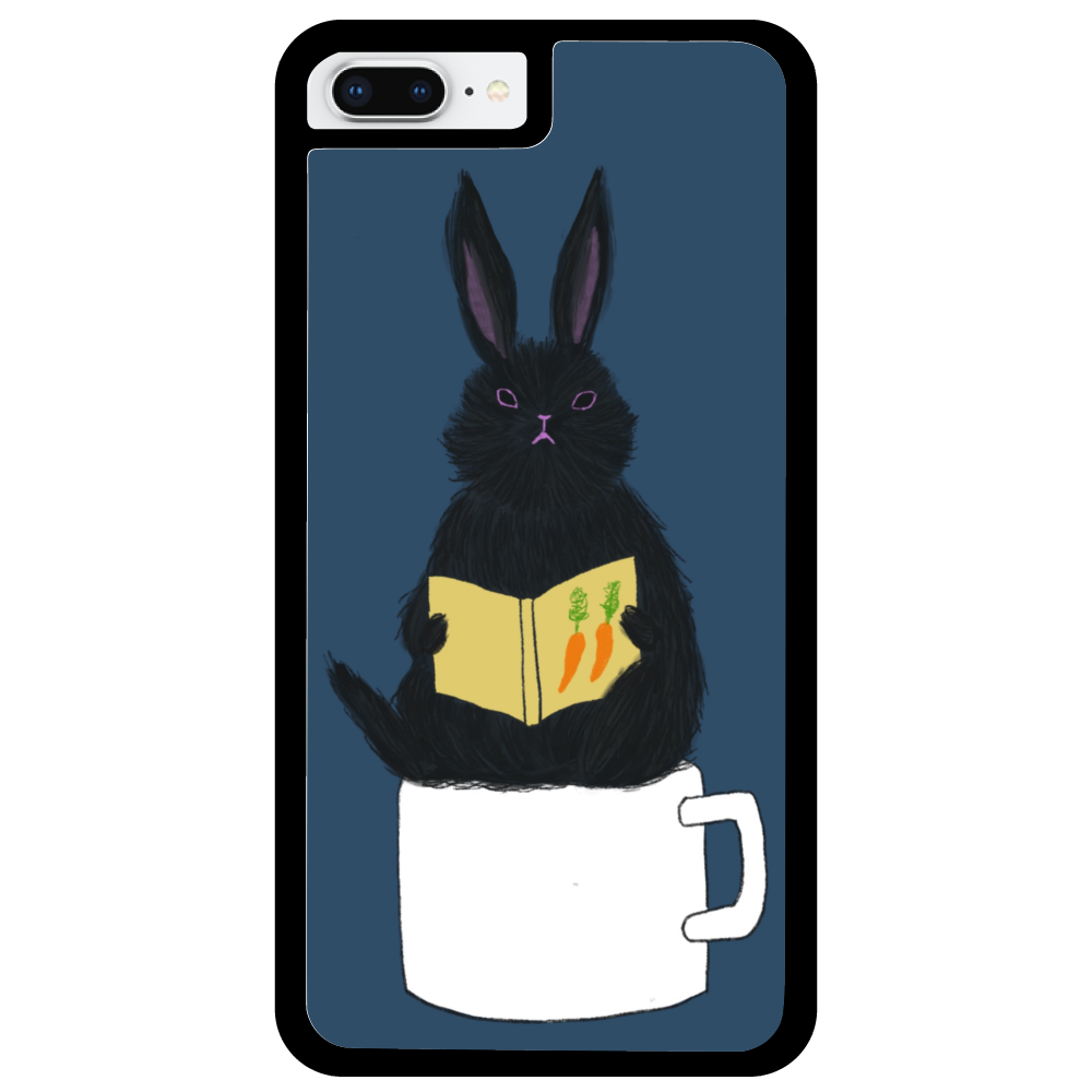 黒うさぎの読書 iPhone7Plus_プリントパネルラバーケース