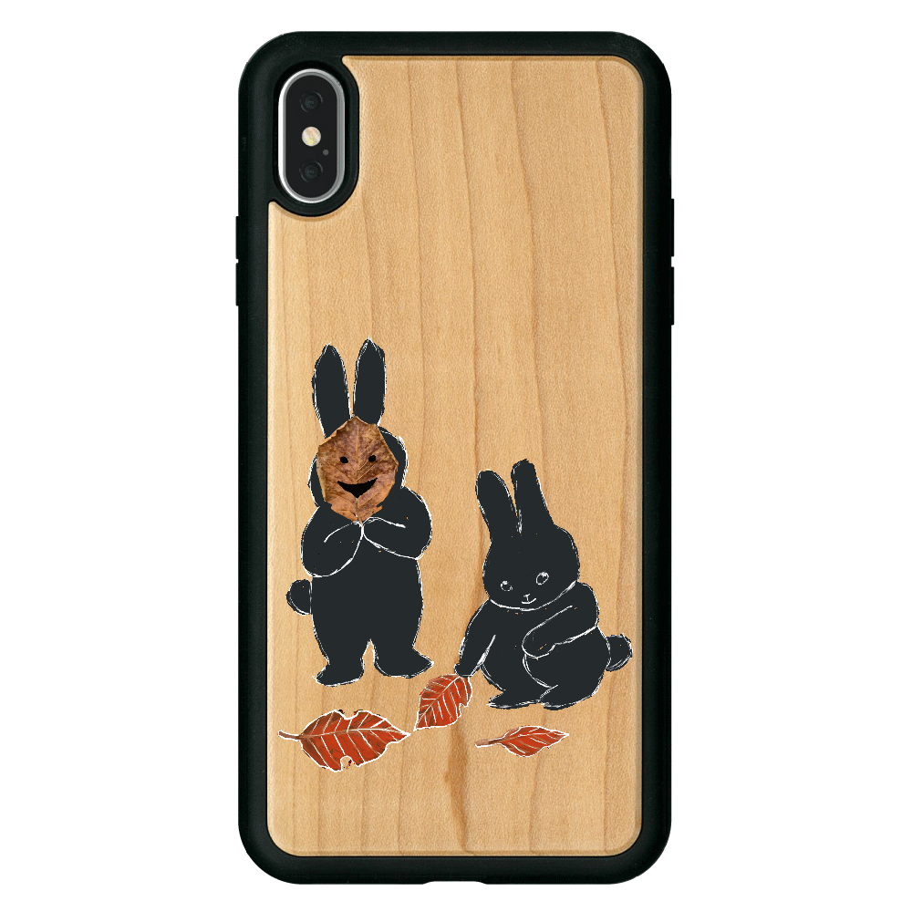 うさぎの秋遊び iPhoneXsMax ウッドケース