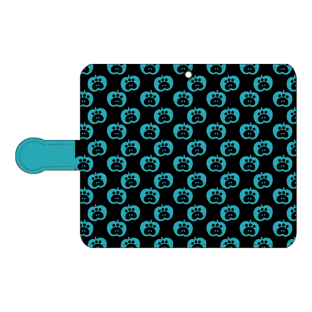 肉球リンゴの手帳型スマホケース【青リンゴ】 手帳型ベルト付きアンドロイドS