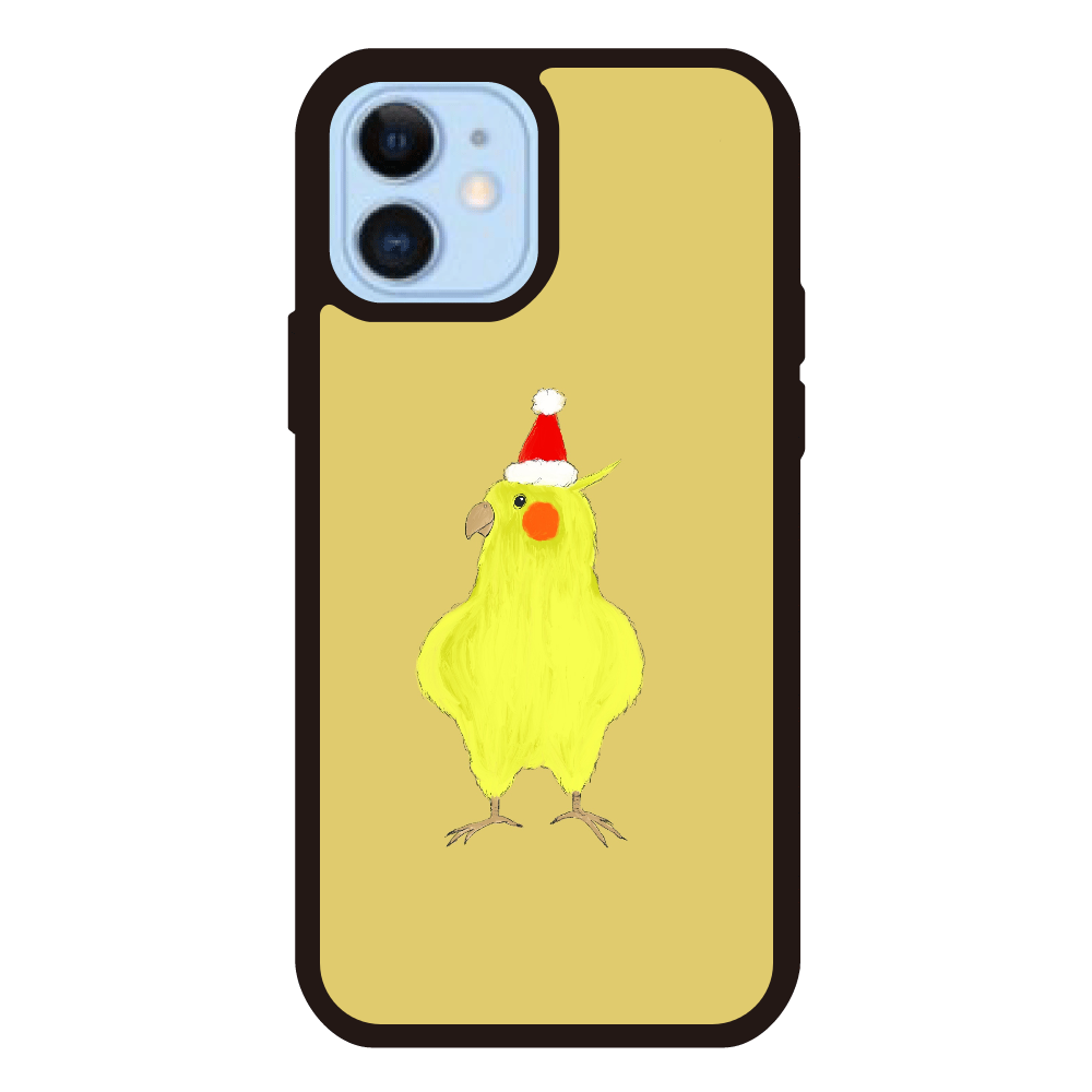 オカメインコのクリスマス iPhone12/12Proプリントパネルラバーケース