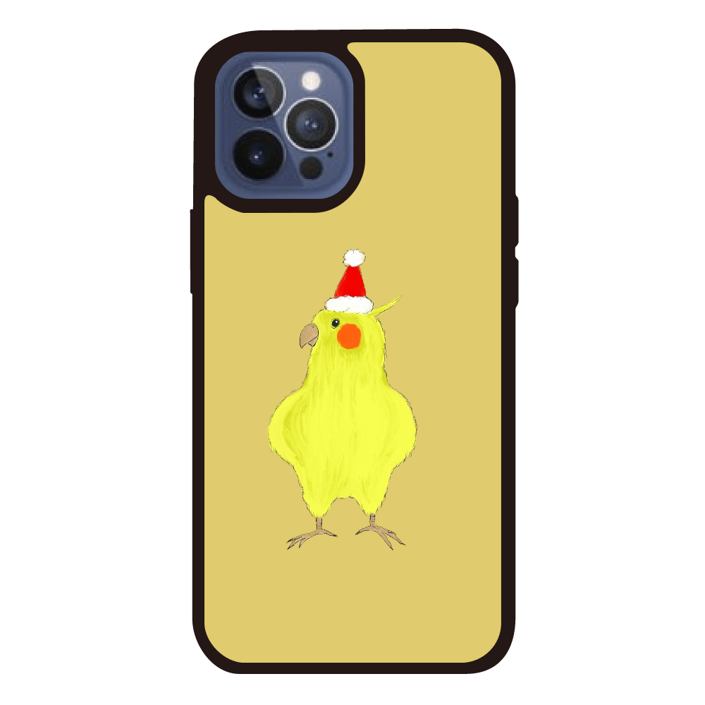 オカメインコのクリスマス iPhone12ProMAXプリントパネルラバーケース