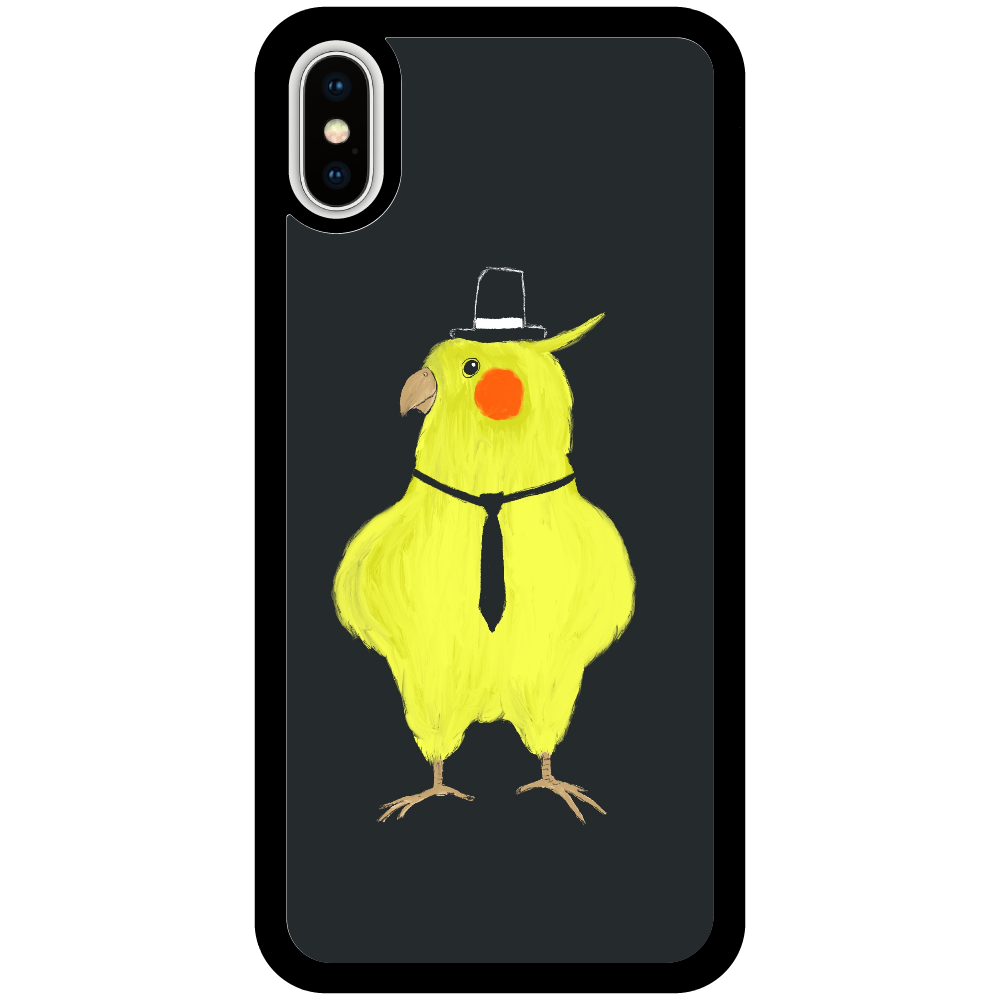 スパイみたいなオカメインコ iPhoneX/Xs_プリントパネルラバーケース