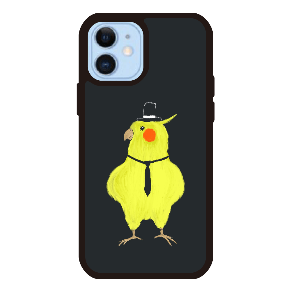 スパイみたいなオカメインコ iPhone12/12Proプリントパネルラバーケース