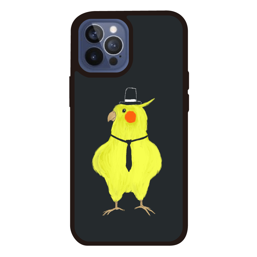 スパイみたいなオカメインコ iPhone12ProMAXプリントパネルラバーケース