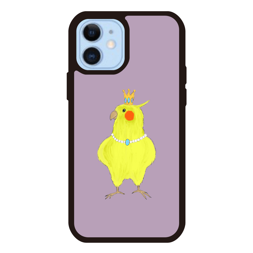お姫様みたいなオカメインコ iPhone12/12Proプリントパネルラバーケース