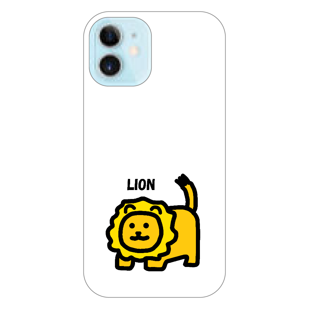 ライオン iPhone12 mini (白/黒)