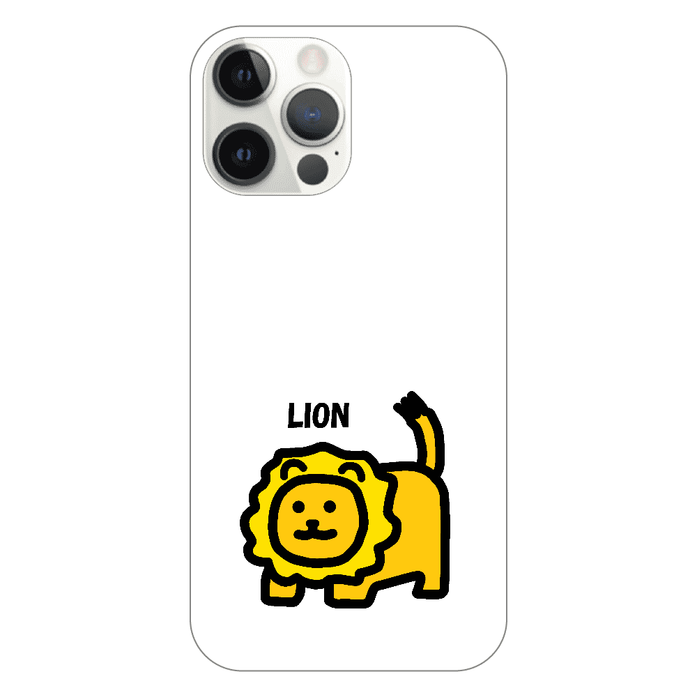 ライオン iPhone12 ProMax (白/黒)