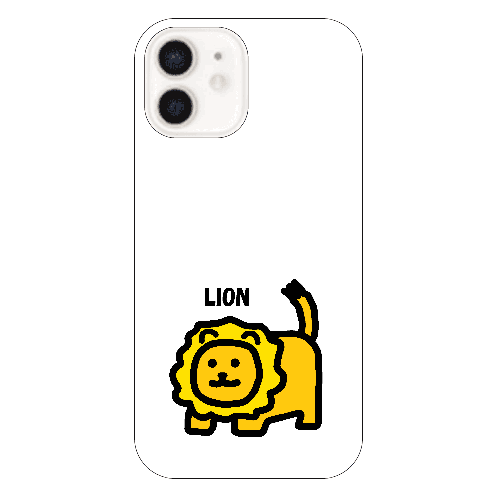 ライオン iPhone12 (白/黒)
