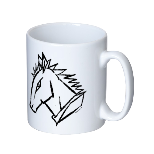 シンプルな馬･黒 マグカップ  ホワイト