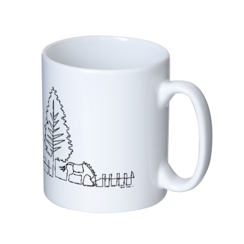 一筆の馬 マグカップ  ホワイト