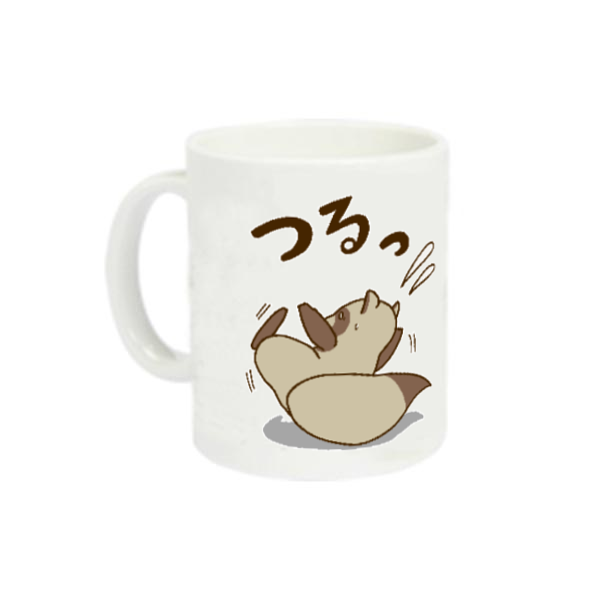 足を滑らせるたぬき 定番マグカップ