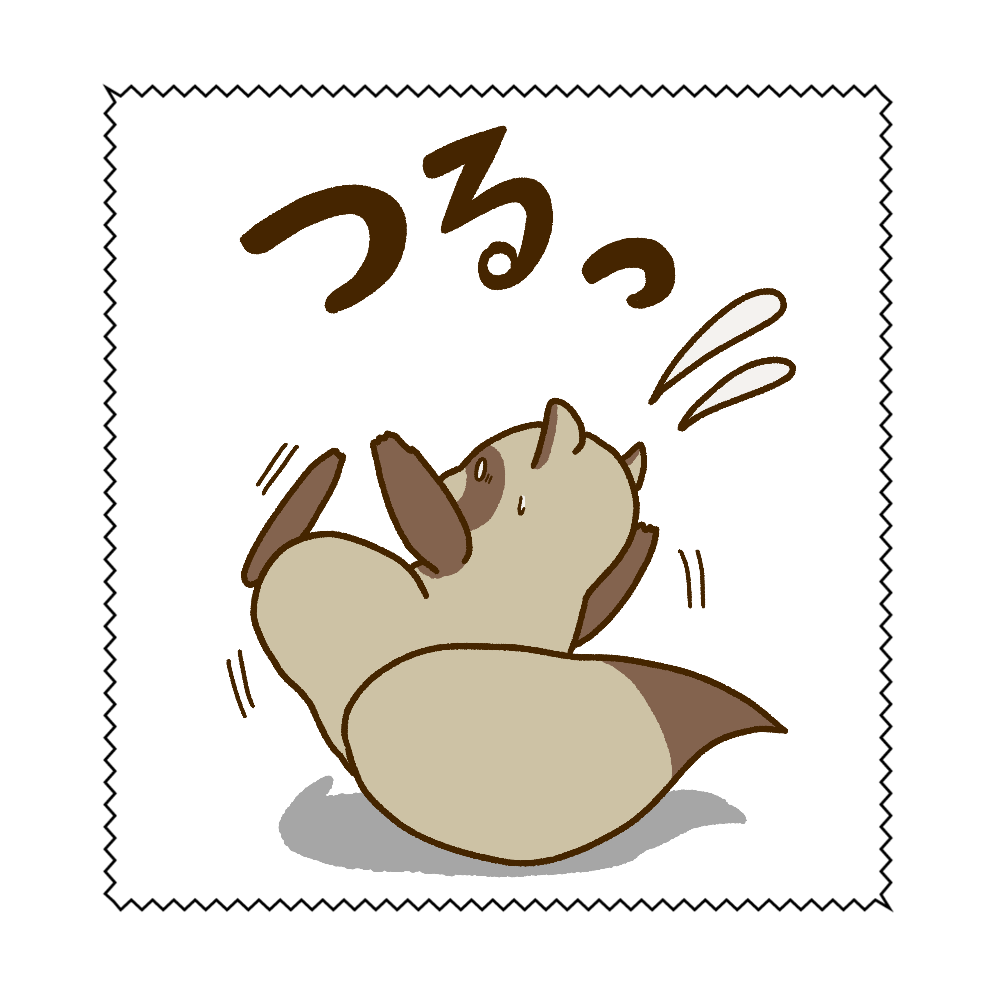 足を滑らせるたぬき マイクロファイバーメガネ拭き