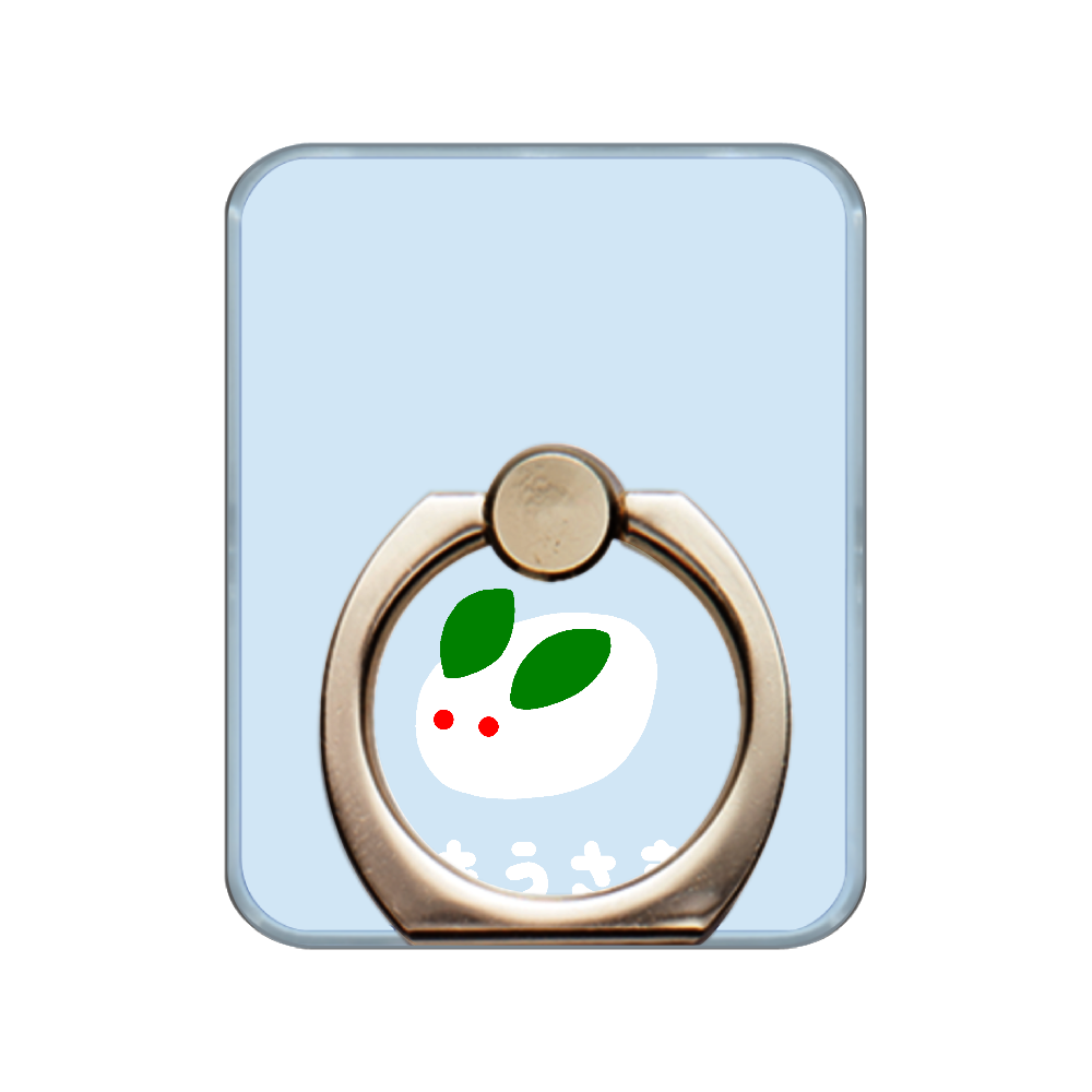 雪うさぎ（あお） スマホリング