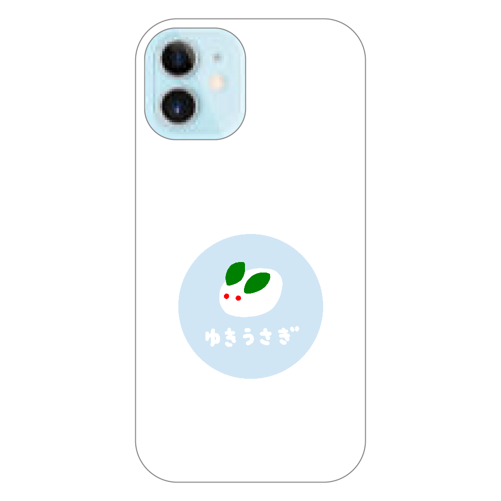 雪うさぎ（あお） iPhone12 mini (白/黒)