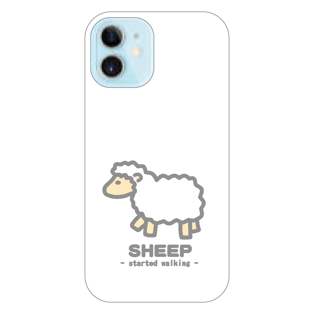 なんとなく歩き出すひつじⅡ（灰） iPhone12 mini (白/黒)