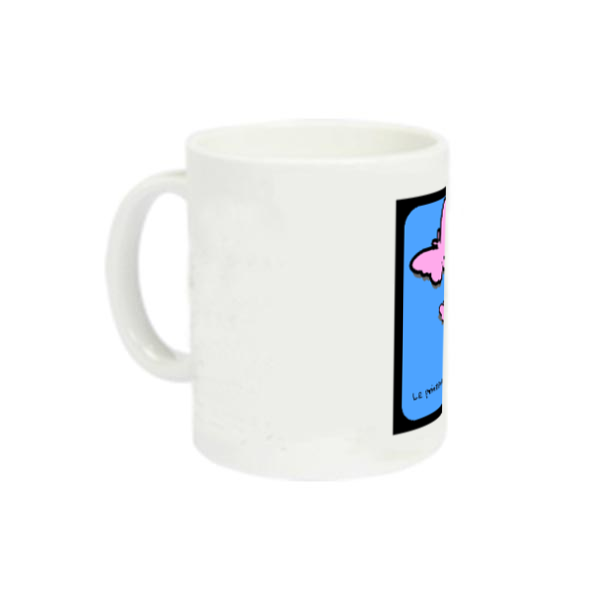 Bell_花と蝶/ブルー 定番マグカップ