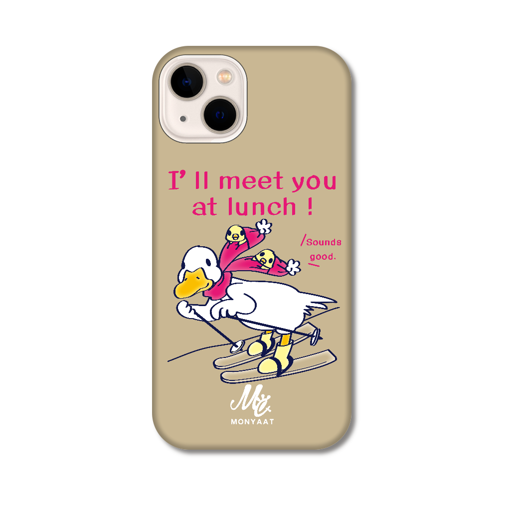 あひるのおひるさんのスキー　ブラウン iPhone14