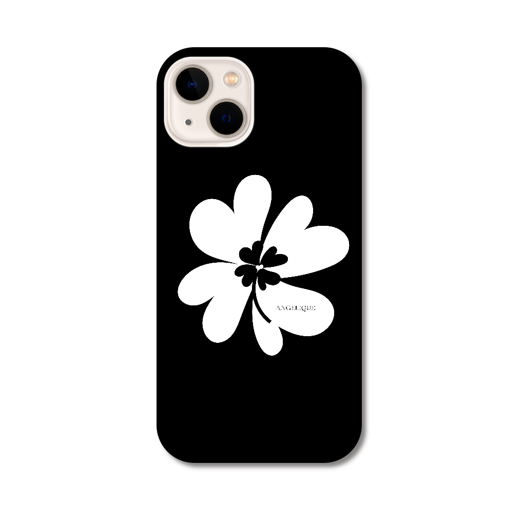 大人な感じの幸せクローバー　ブラック♣️ iPhone14