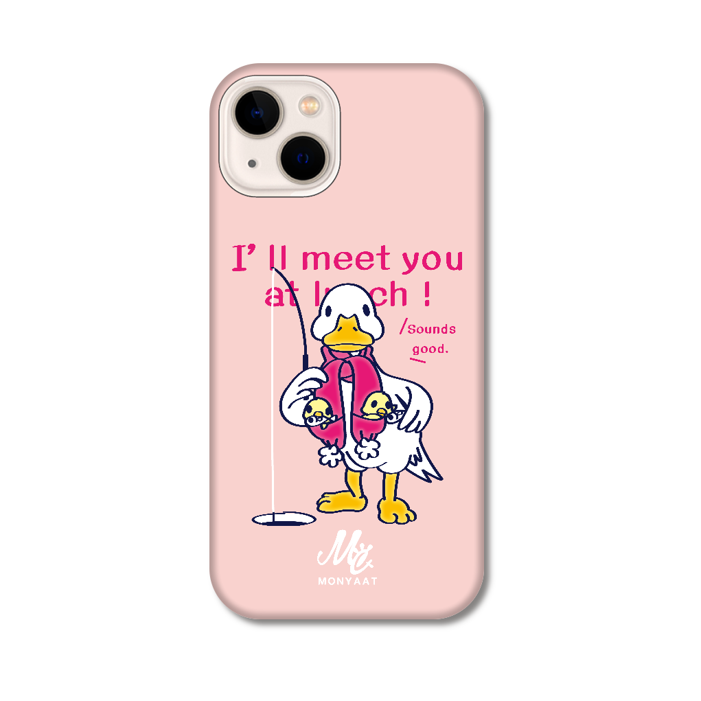 あひるのおひるさんのサカナ釣り ピンク iPhone14