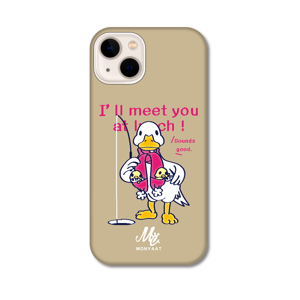 あひるのおひるさんのサカナ釣り ブラウン iPhone14
