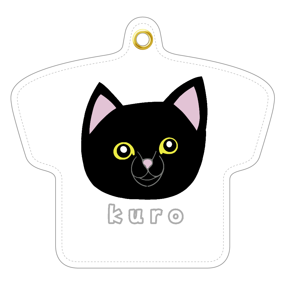 くろねこちゃん レザーキーホルダー（Tシャツ型）