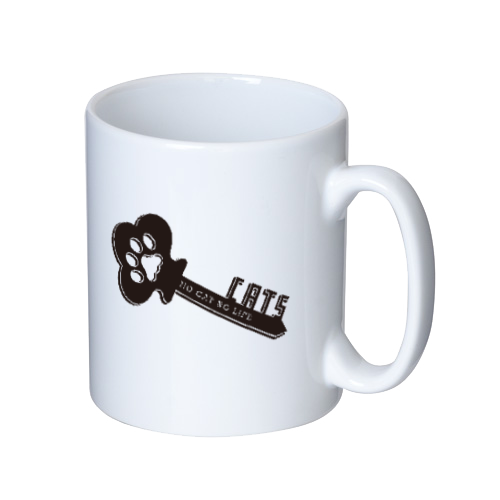 猫の鍵・NO CAT NO LIFE ネコが好き! マグカップ  ホワイト