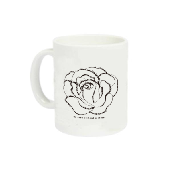 No rose without a thorn. 棘のない薔薇はない 1 定番マグカップ