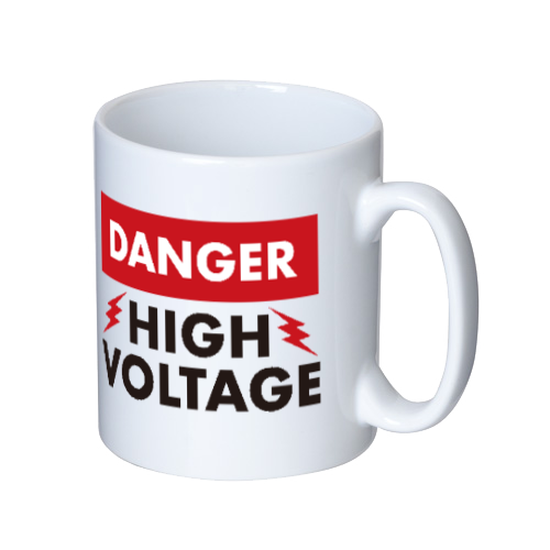 DANGER HIGH VOLTAGE マグカップ  ホワイト