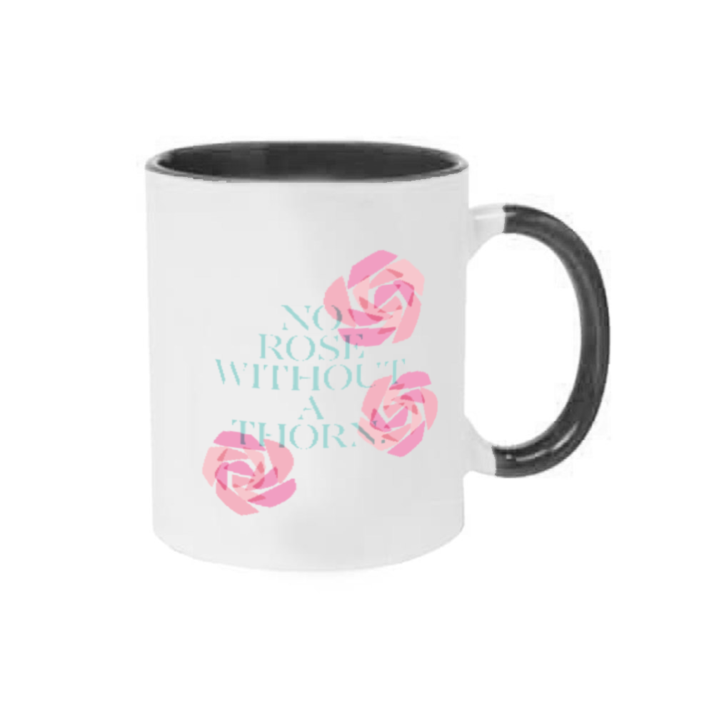 No rose without a thorn. 棘のない薔薇はない 4 2トーンマグカップ