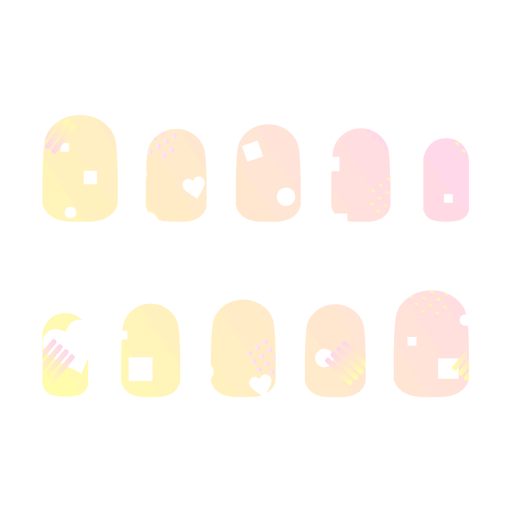 ふわふわハートゆめかわネイルチップ ネイルチップM