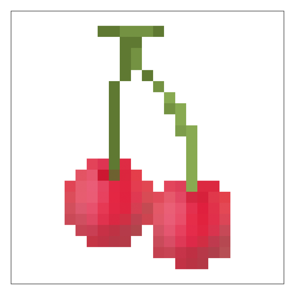 チェリーのピクセルアートイラスト アクリルブロック