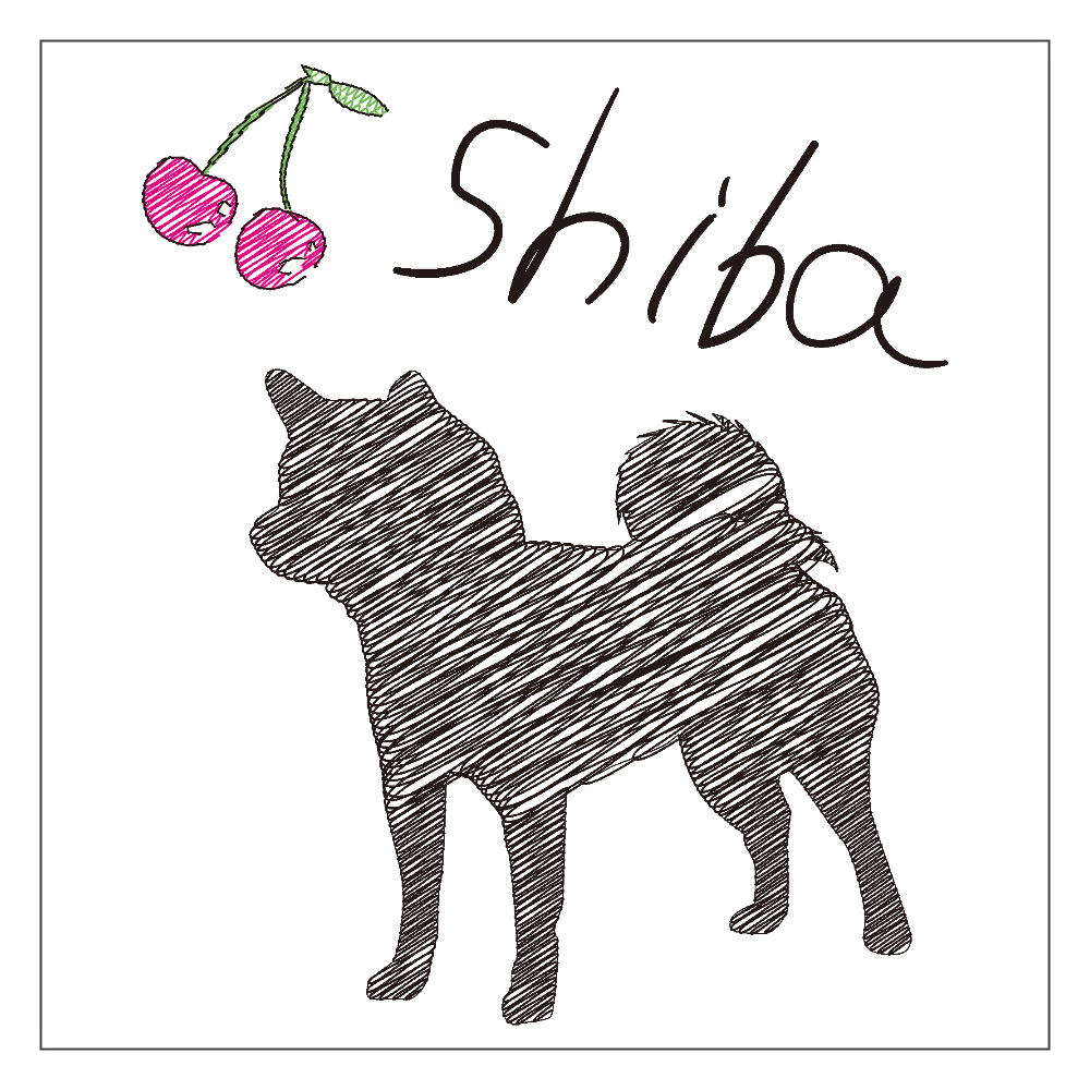 柴犬ラフ画アート アクリルブロック