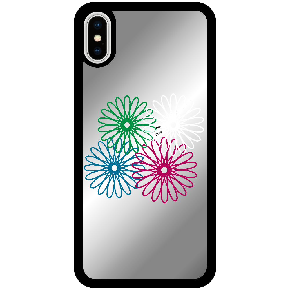 ネオンフラワー iPhoneX/Xsミラーパネルケース