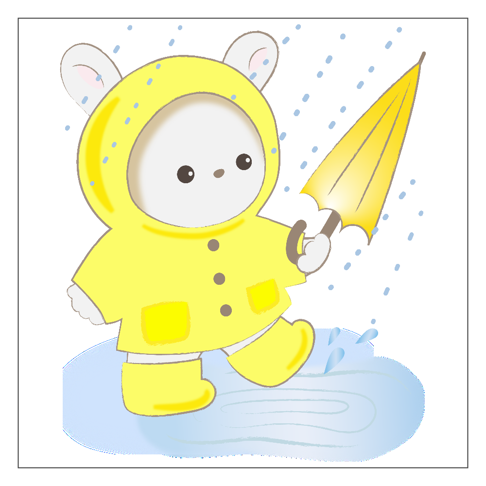 雨降り アクリルブロック