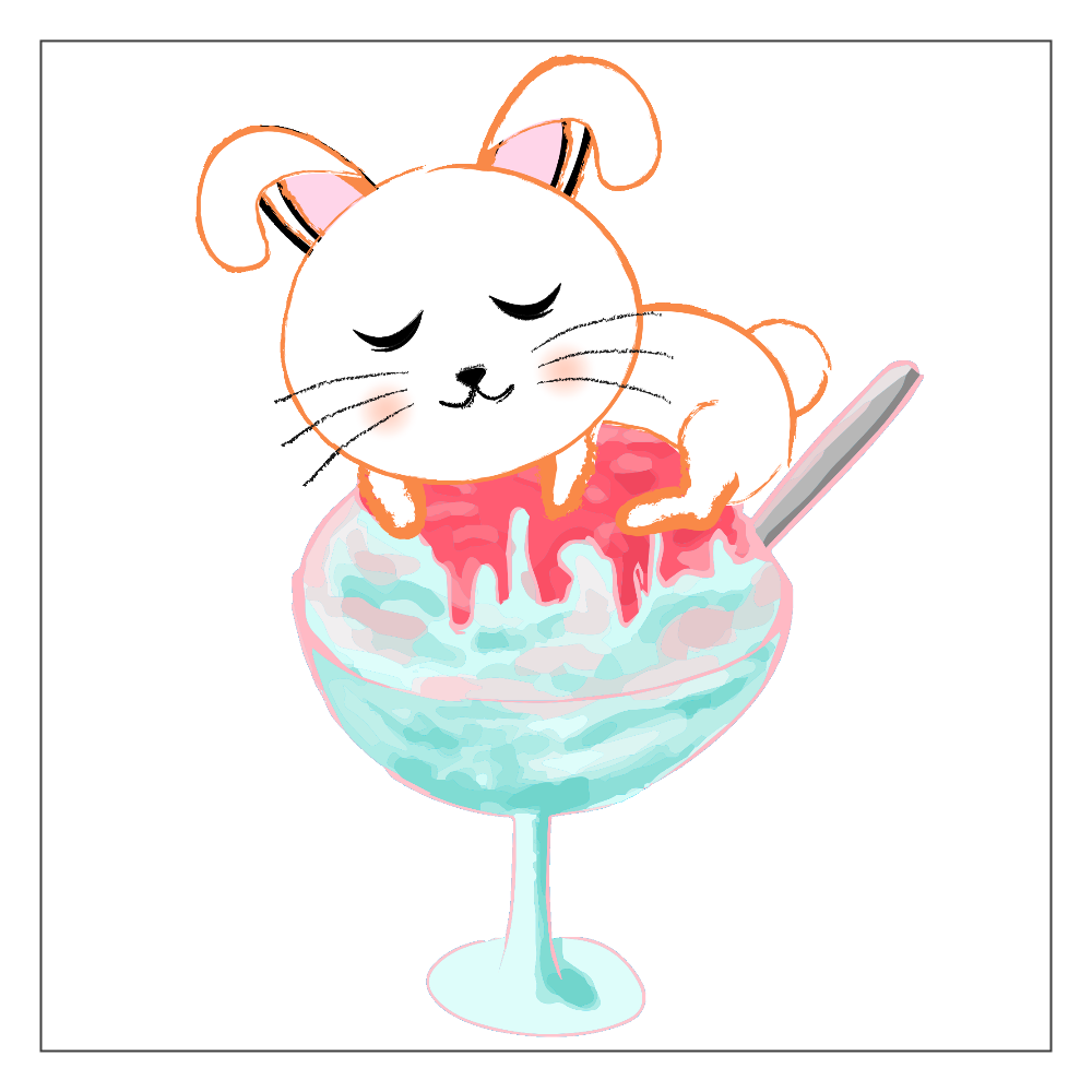 うさぎちゃんのかき氷 パネル｜チコデザ - オリラボマーケット