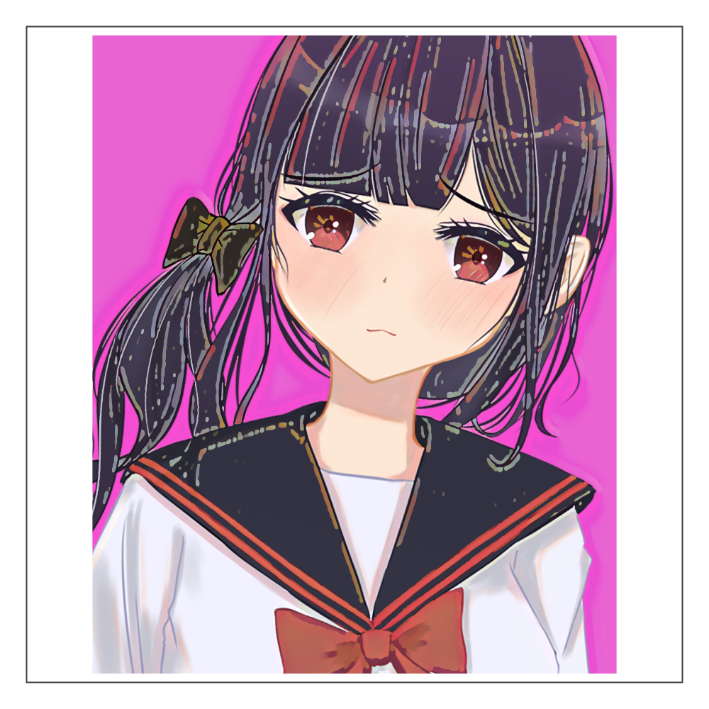 ミステリー研究部の女の子の絵 アクリルブロック
