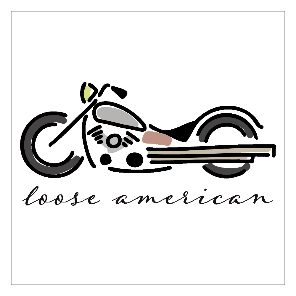 シンプルゆるゆるバイクイラスト アクリルブロック