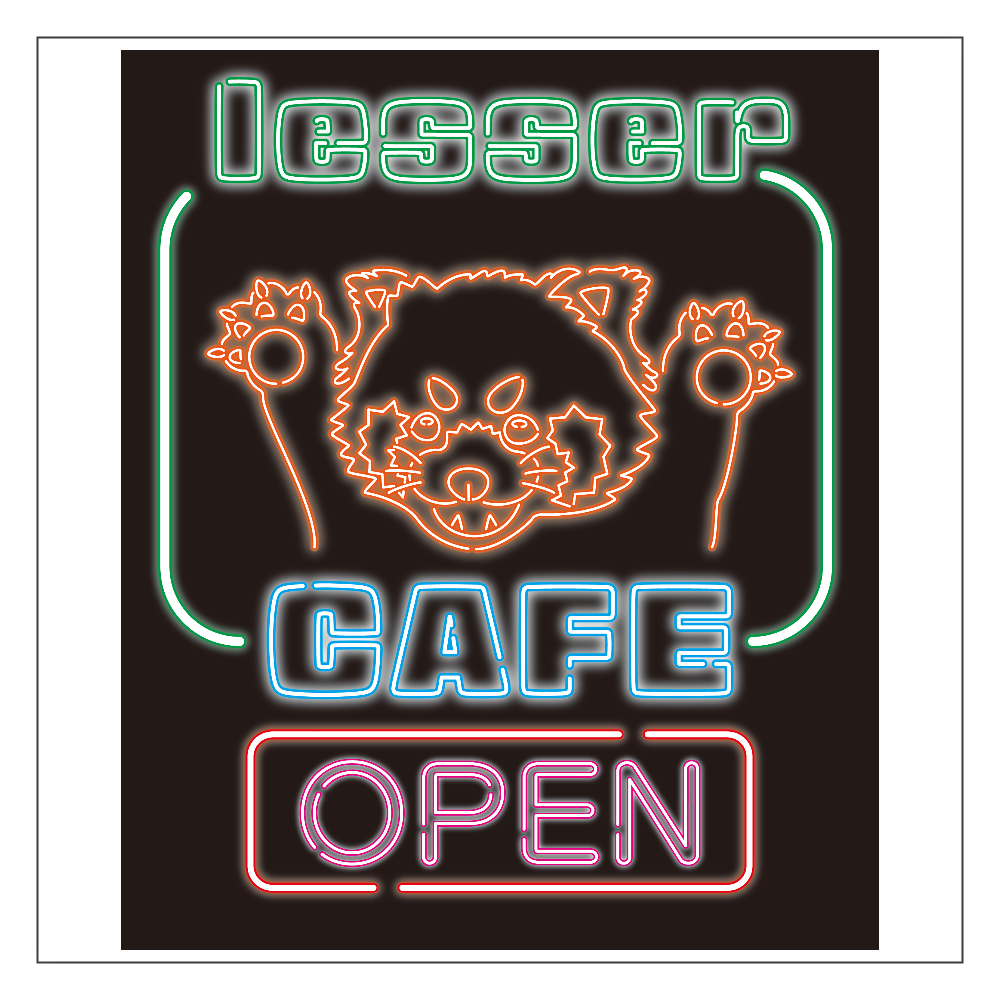 lesser CAFE / レッサーカフェネオンサイン アクリルブロック