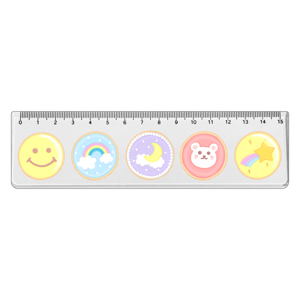 ほわほわPOPアイシングクッキー アクリルクリア定規