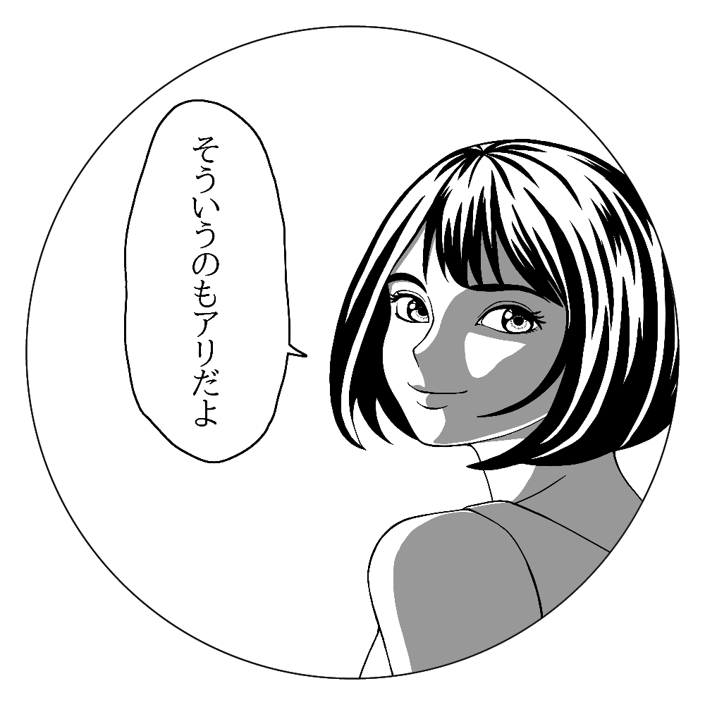 ひとこと言ってみることにした 白黒version 白雲石コースター　丸