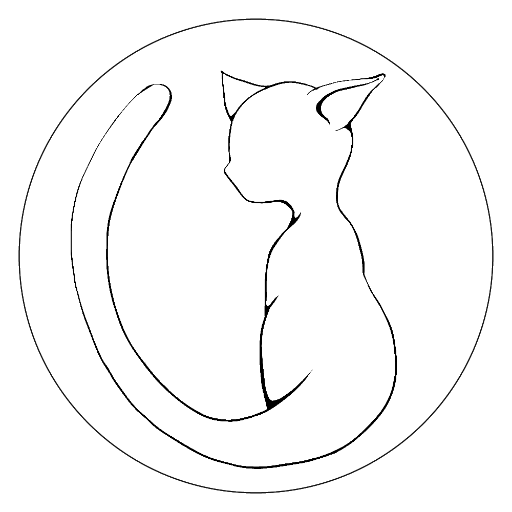 猫シルエット アクリルコースター（丸） コースター｜クロ - オリラボ
