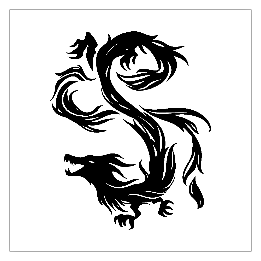 シンプルでクールなドラゴンのマーク アクリルブロック