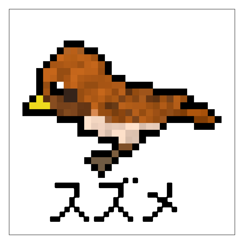 可愛いスズメのドット絵 アクリルブロック