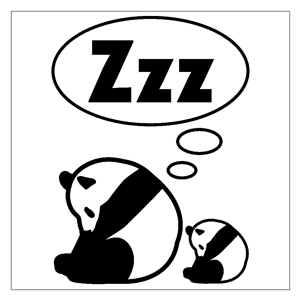 Zzzパンダ 2頭 アクリルブロック