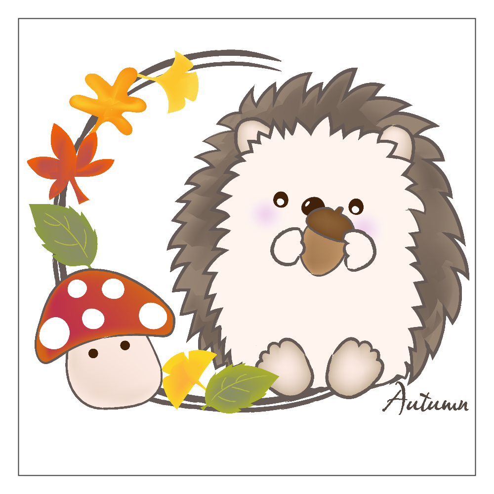 ハリネズミさんと秋 アクリルブロック