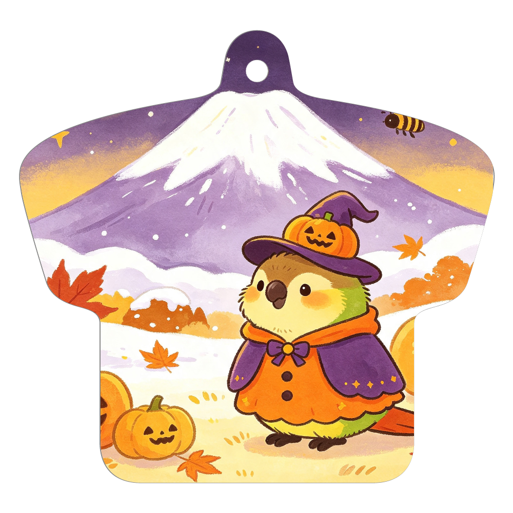 富士山とハロウィン、インコ カード｜urako77 - オリラボマーケット