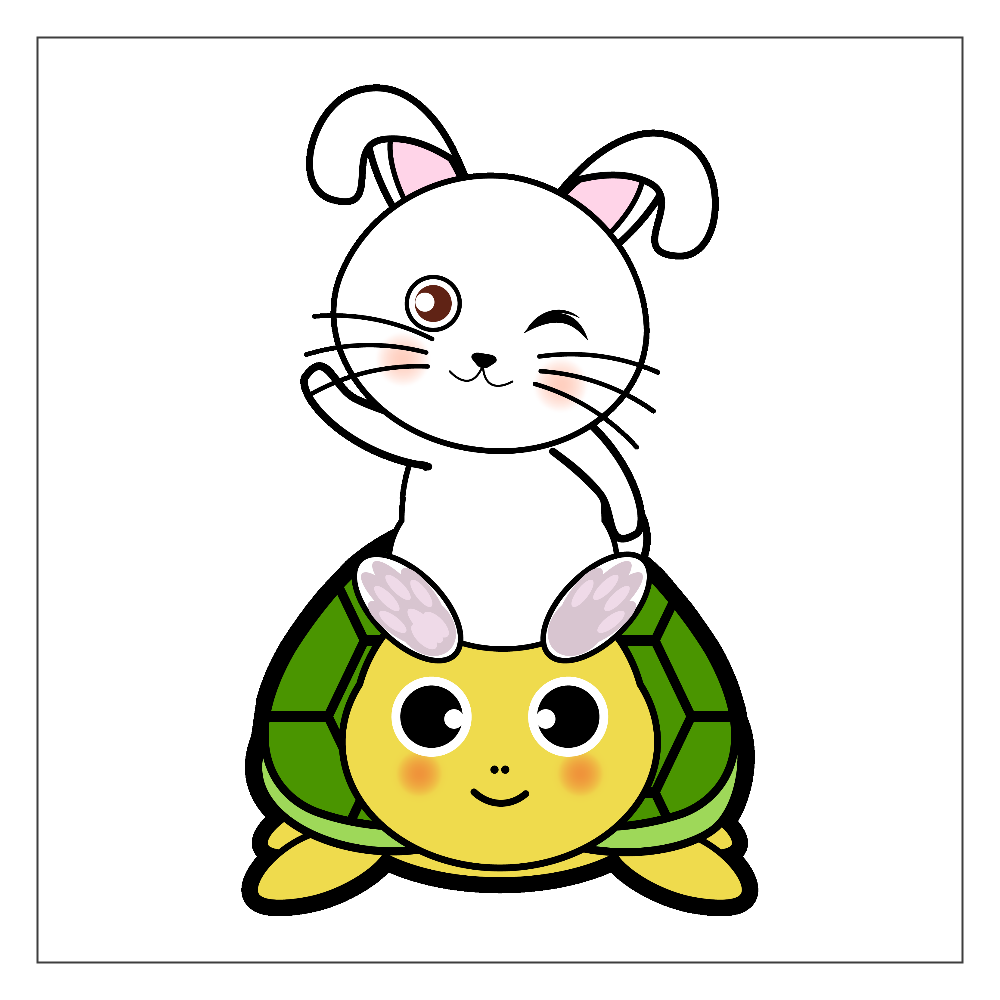 うさぎと亀ちゃん パネル｜チコデザ - オリラボマーケット