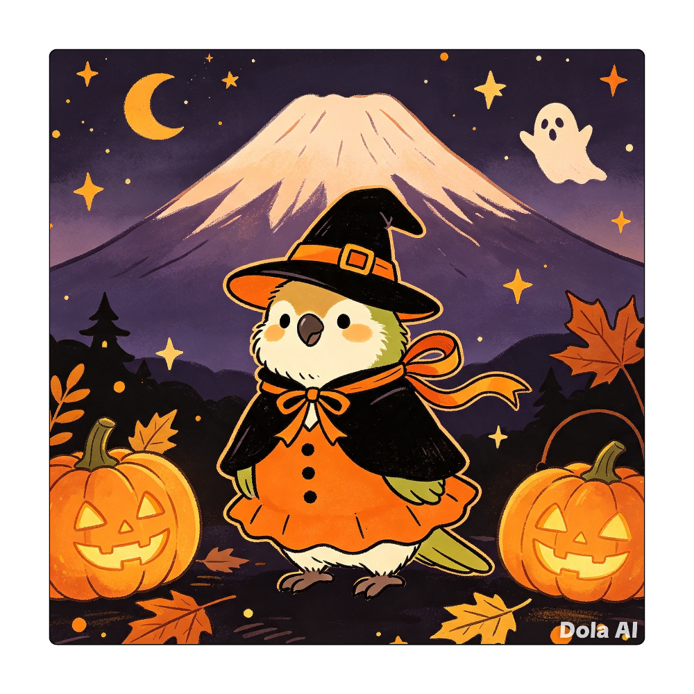 富士山とハロウィン カード｜urako77 - オリラボマーケット