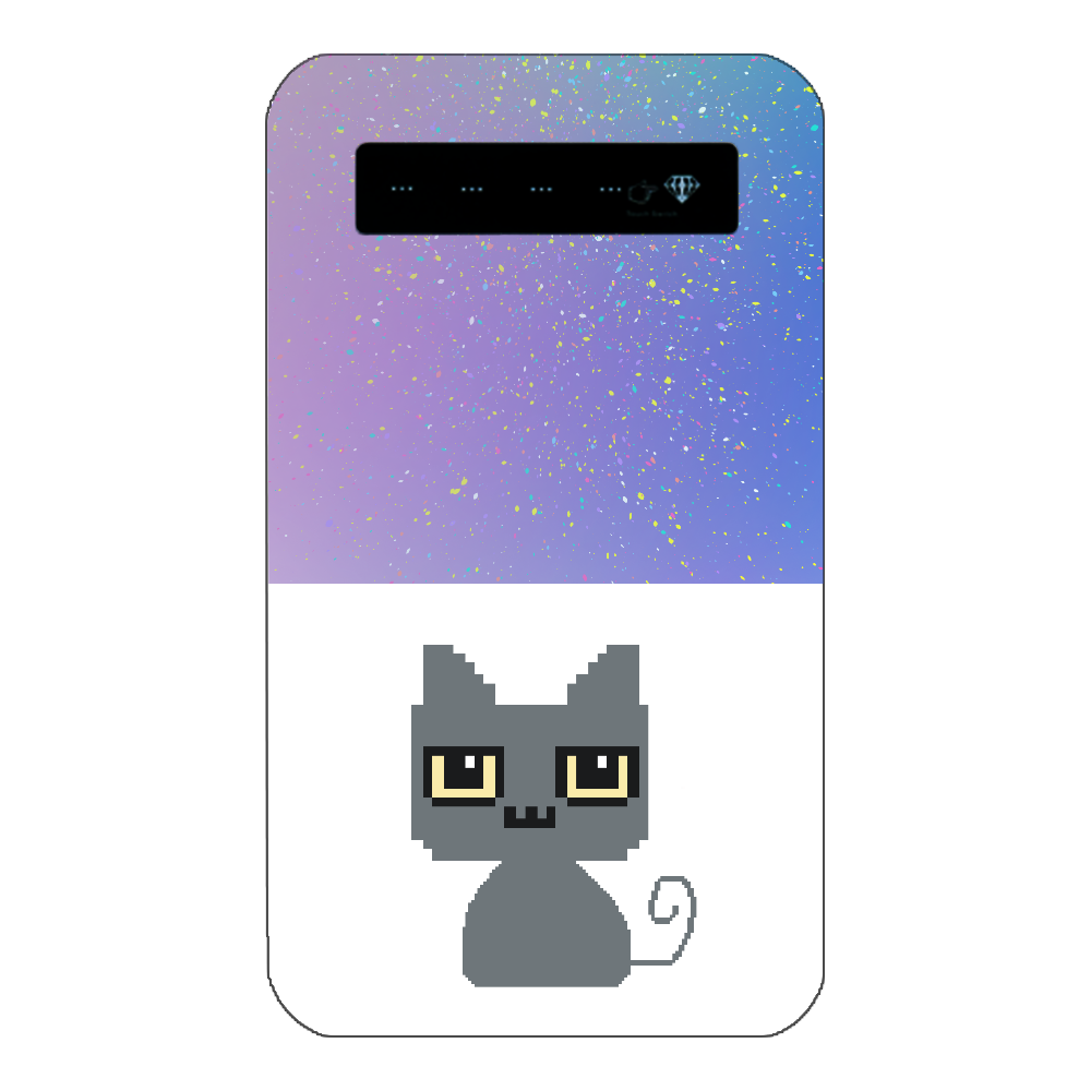ねこ（ドット）グレー 星空 インジケータ有バッテリー4000mAh